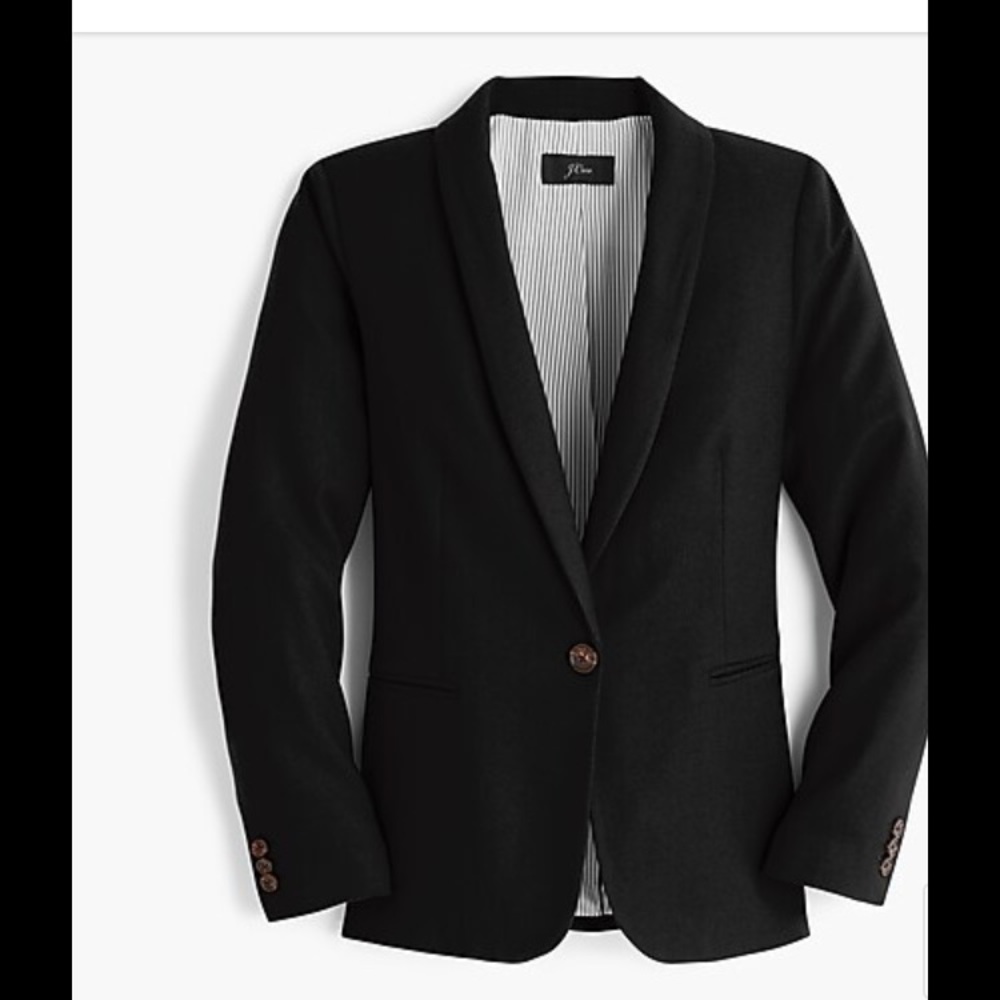 J crew Parke Blazer in Black Wool Flannel